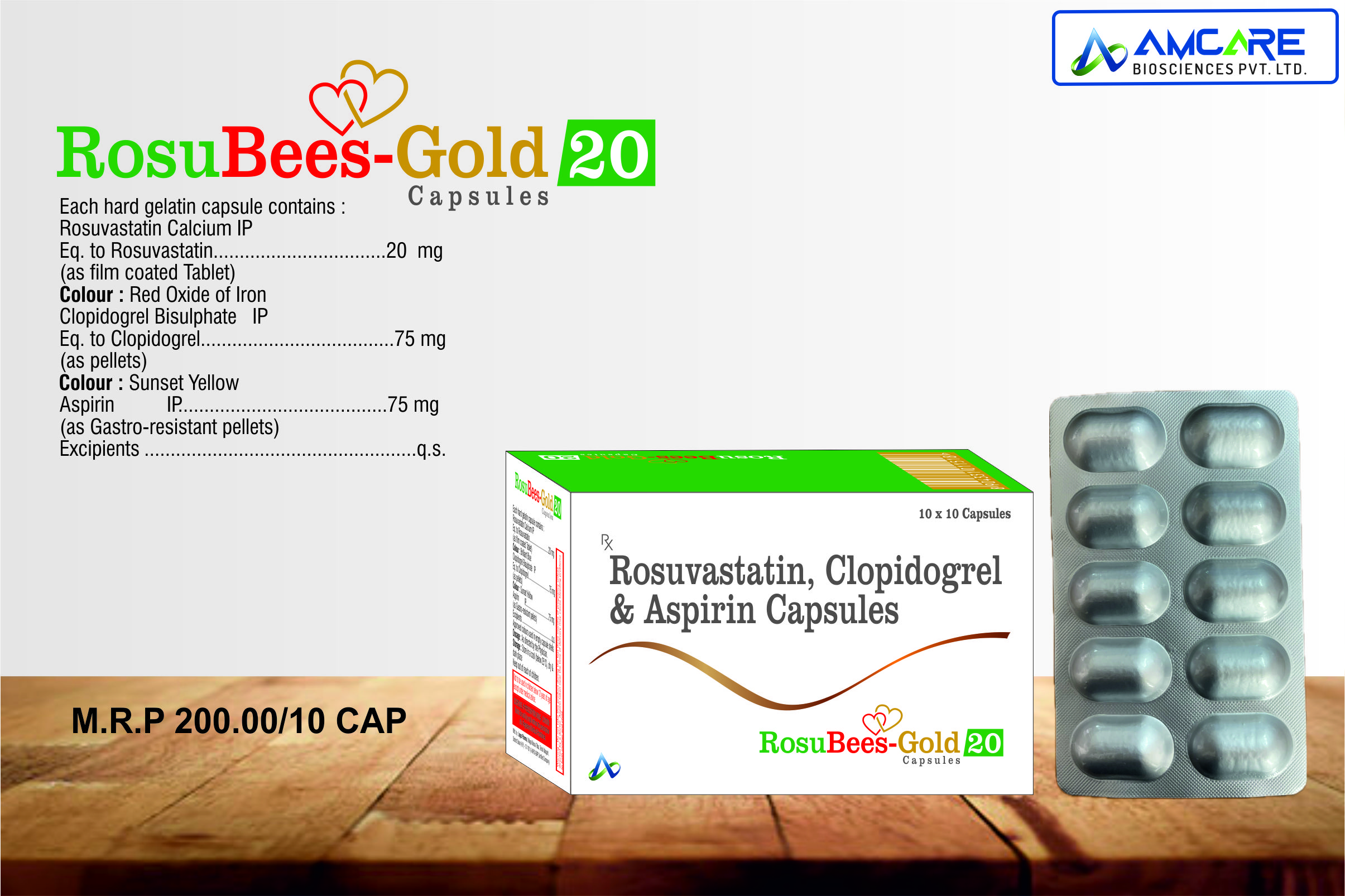 ROSUBEES-GOLD 20 CAPSULES