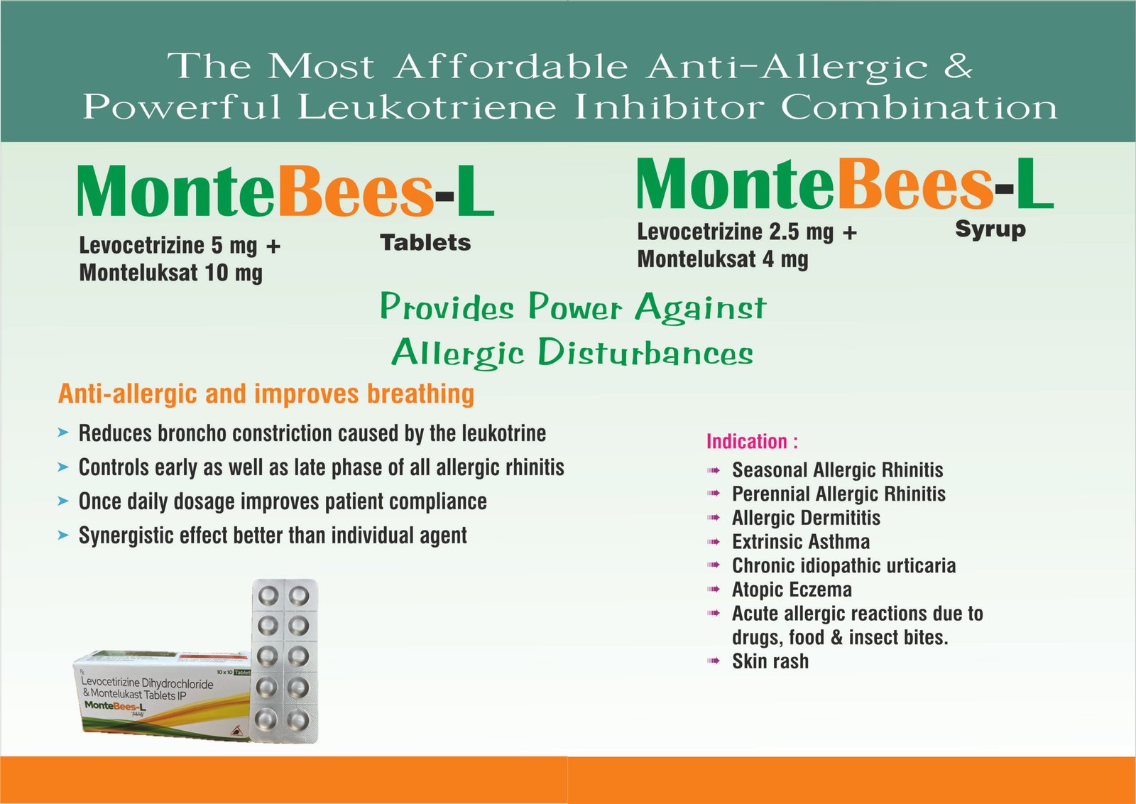 MONTEBEES-L Tablets | Levocetirizine + Montelukast