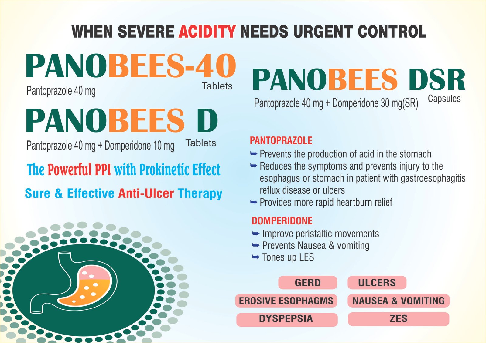 PANOBEES-40 Tablets | Pantoprazole 40 mg PANOBEES-D Tablets | Pantoprazole 40 mg + Domperidone PANOBEES DSR Capsules | Pantoprazole 40 mg + Domperidone