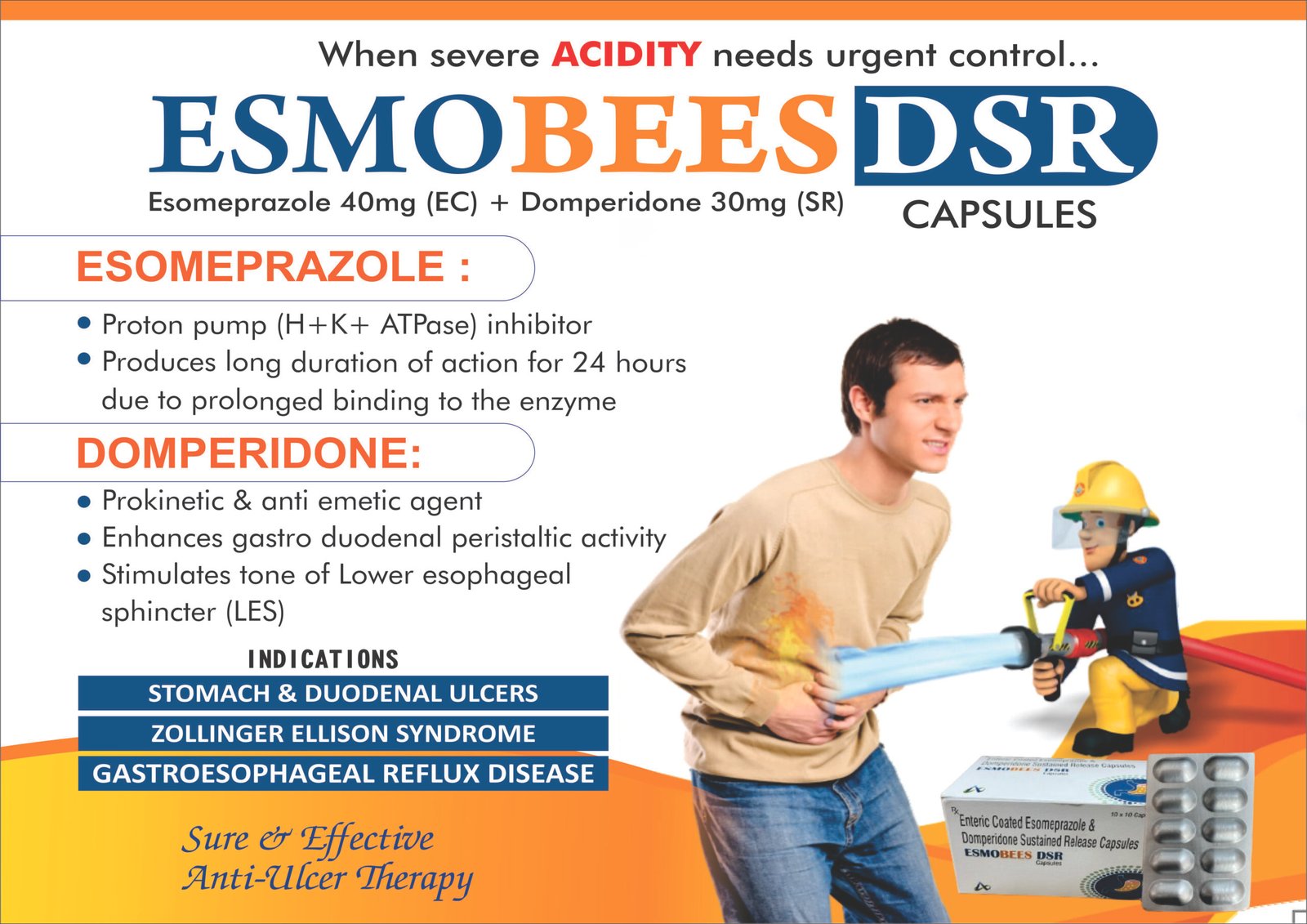 ESMOBEES DSR Capsules | Esomeprazole 40 mg + Domperidone