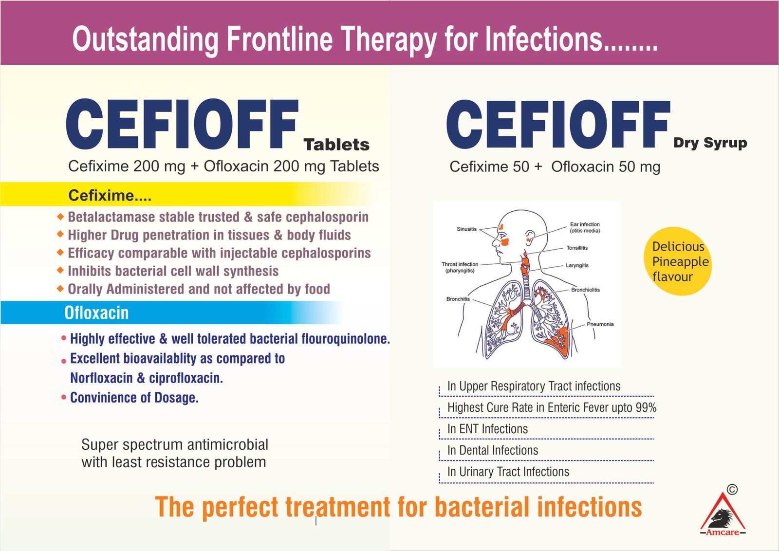 CEFIOFF | Cefixime 200 mg + Ofloxacin 200 mg Tablets CEFIOFF Dry Syrup | Cefixime 50 mg + Ofloxacin 50 mg/5 mL