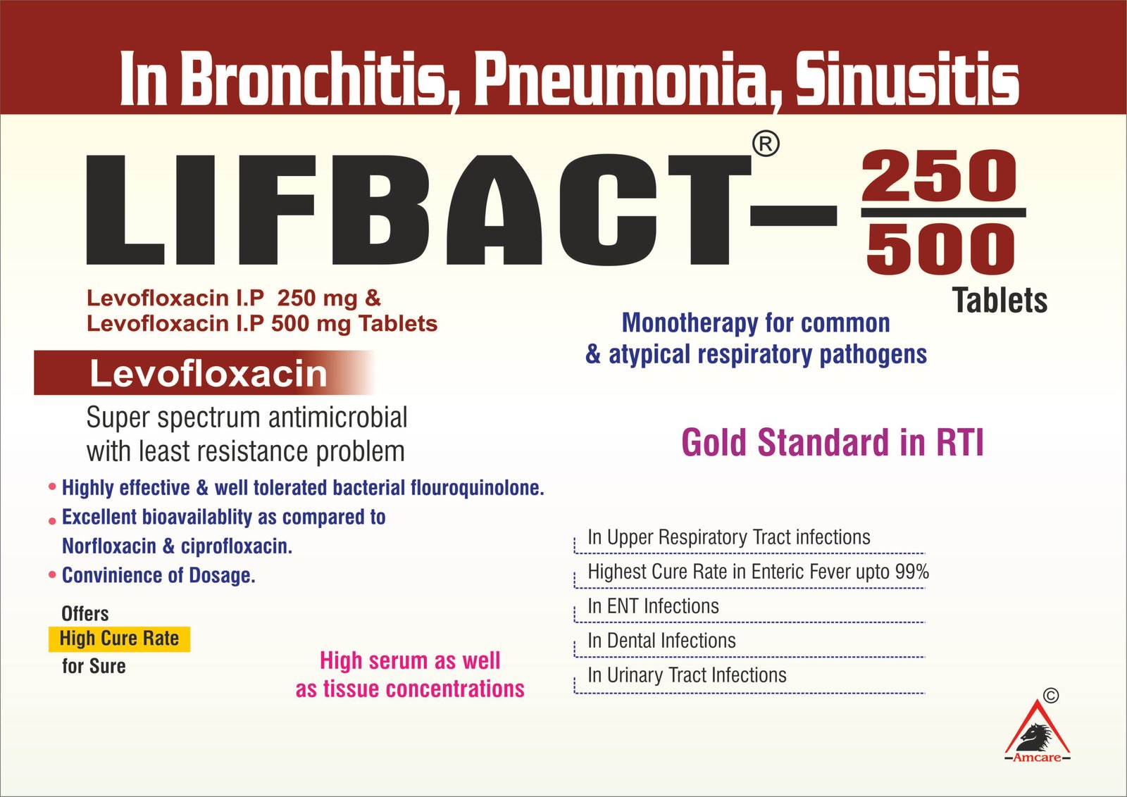 LIFBACT-250 – Levofloxacin 250 mg Tablets LIFBACT-500 – Levofloxacin 500 mg Tablets