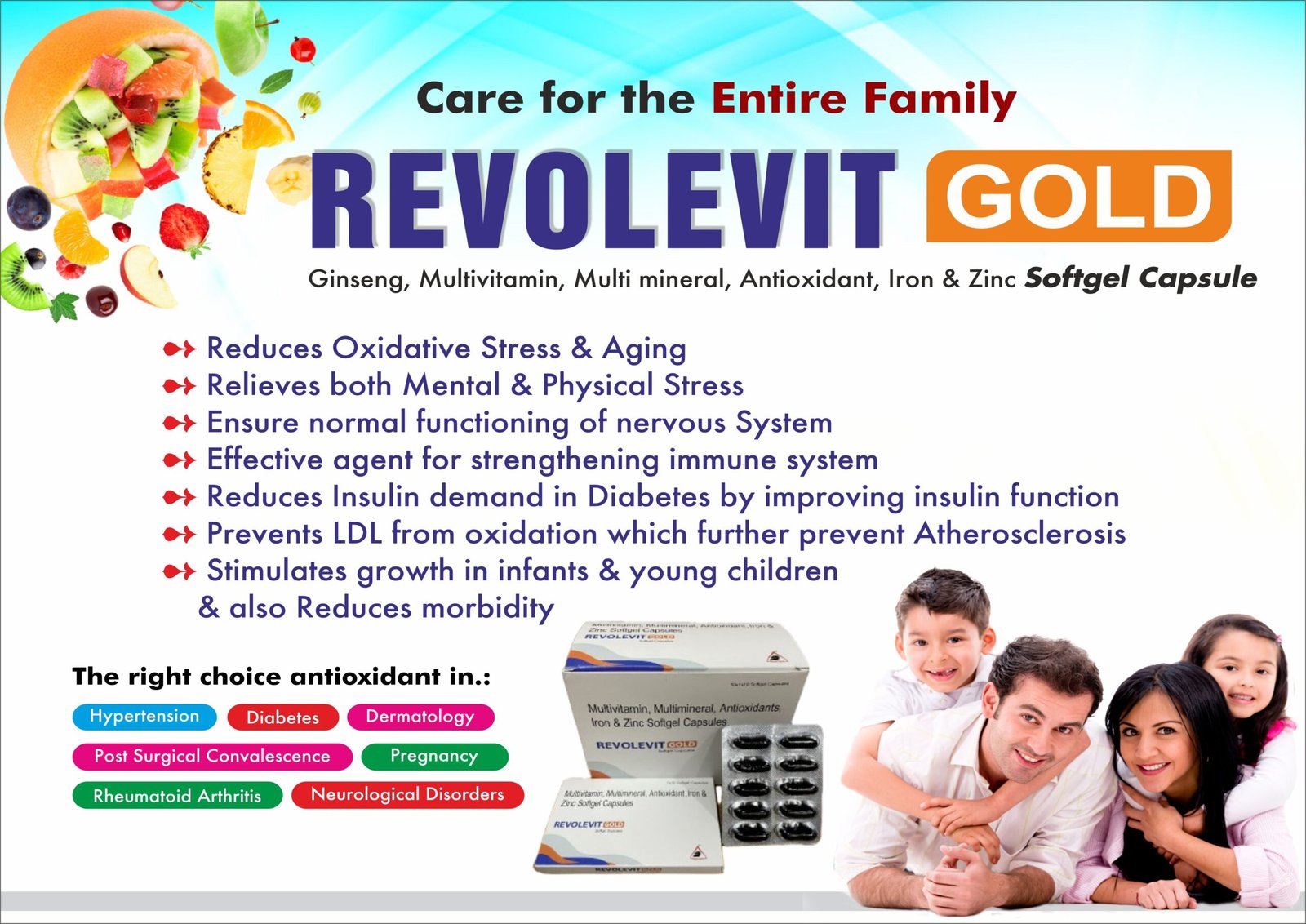 REVOLEVIT GOLD Softgel Capsules – Ginseng, Multivitamin & Iron