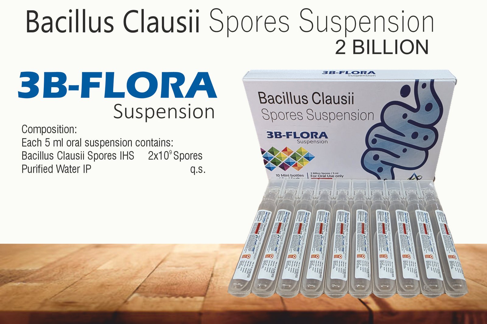 3B-FLORA Suspension – Bacillus clausii 2 Billion Spores