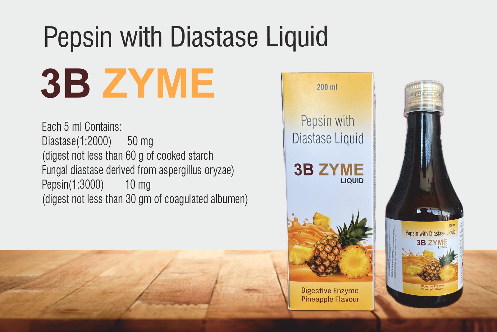 3B-ZYME Liquid – Pepsin with Diastase | Amcare Pharmaceuticals
