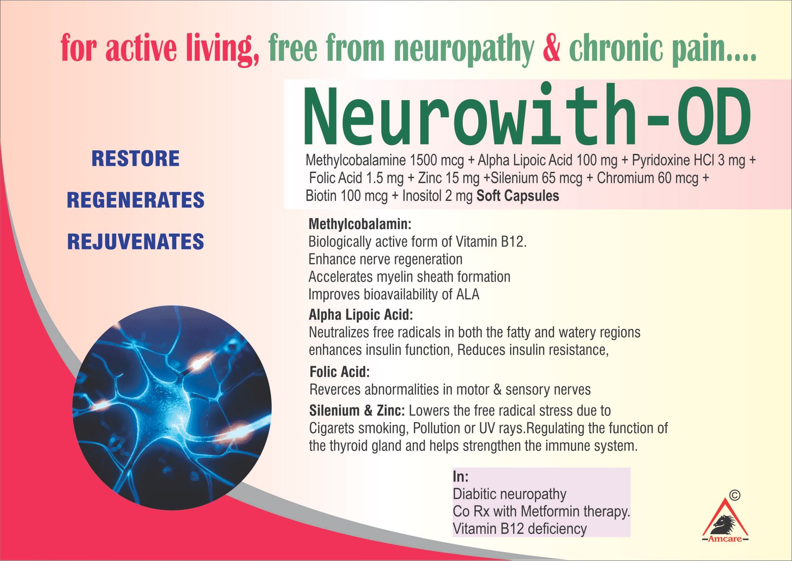 Neurowith-OD Softgel Capsules – Methylcobalamin & Alpha Lipoic Acid
