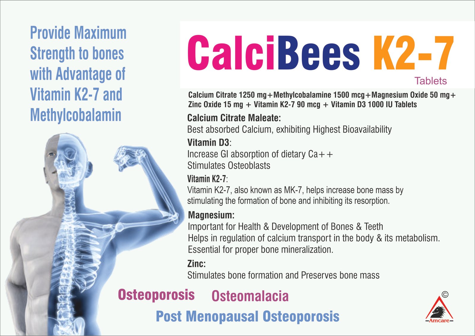 CalciBees K2-7 Tablets – Calcium, Vitamin D3 & K2-7