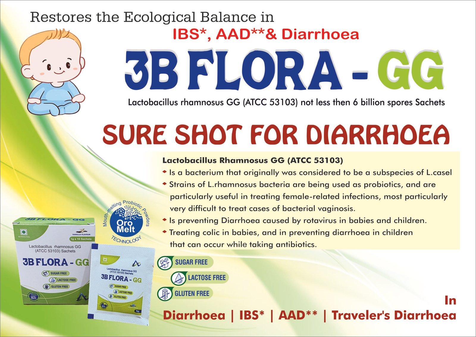 3B FLORA-GG Sachets – Lactobacillus rhamnosus GG 6 Billion
