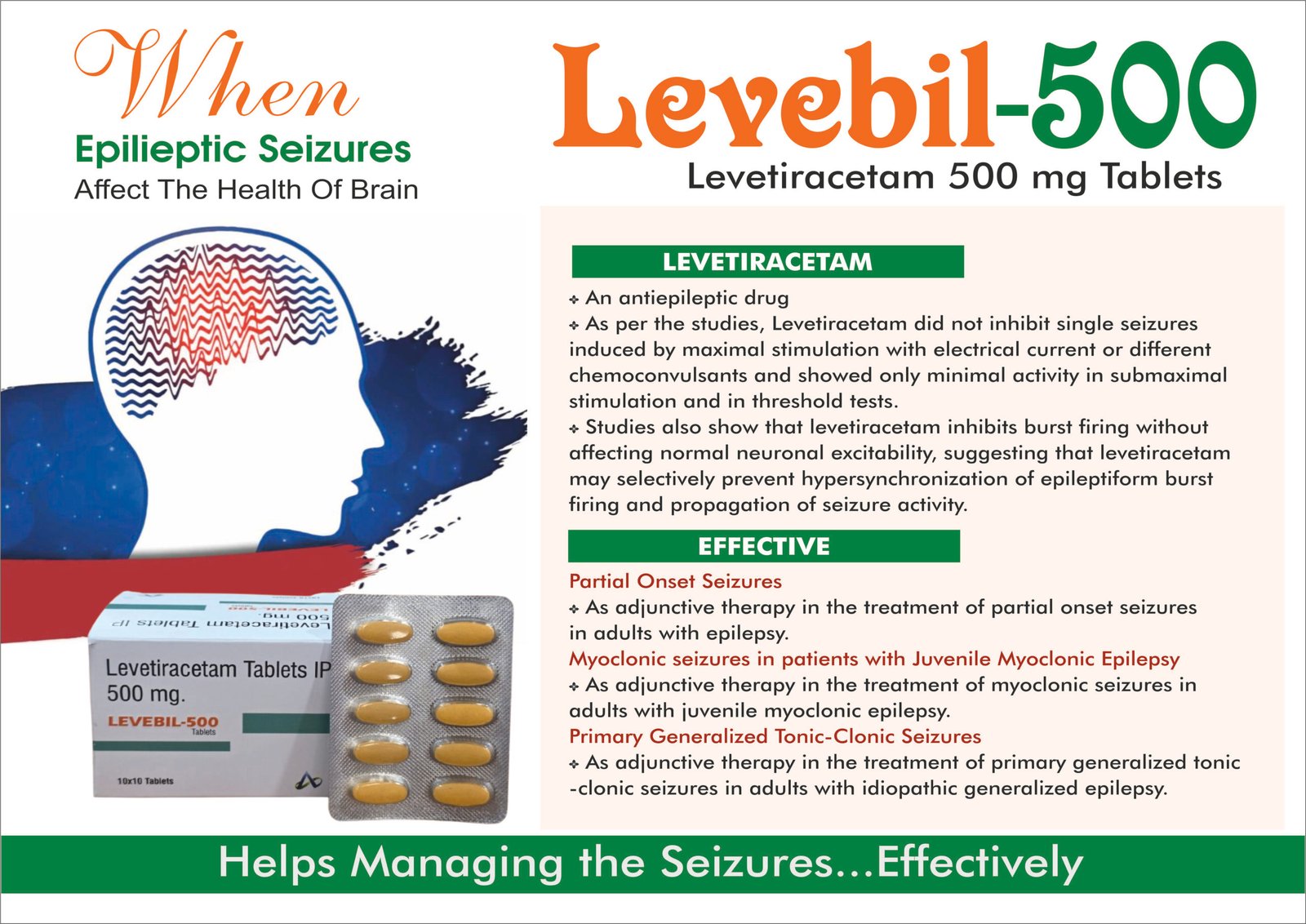 LEVEBIL-500 Tablets – Levetiracetam 500 mg | Amcare Pharmaceuticals