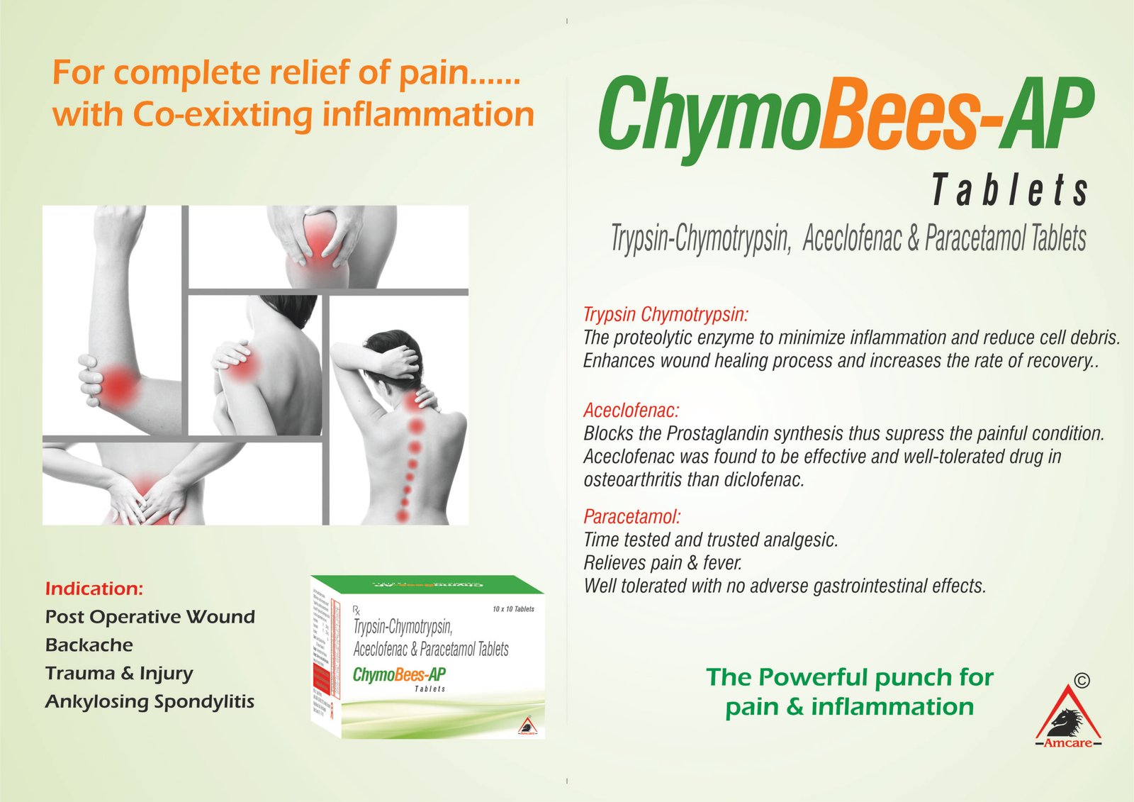 ChymoBees-AP Tablets | Trypsin-Chymotrypsin + Aceclofenac
