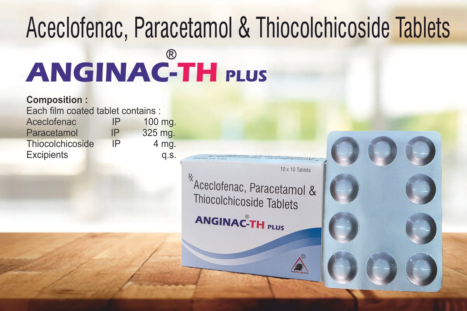 ANGINAC-TH PLUS | Aceclofenac + Paracetamol + Thiocol