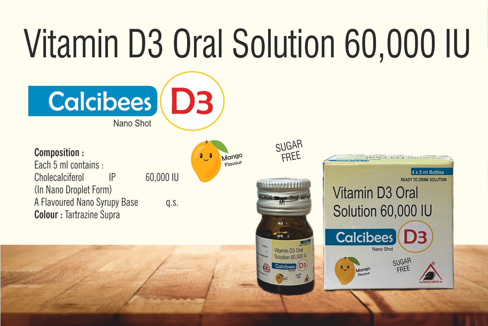 CalciBees D3 Nano Shot 60,000 IU – Vitamin D3 Oral Solution