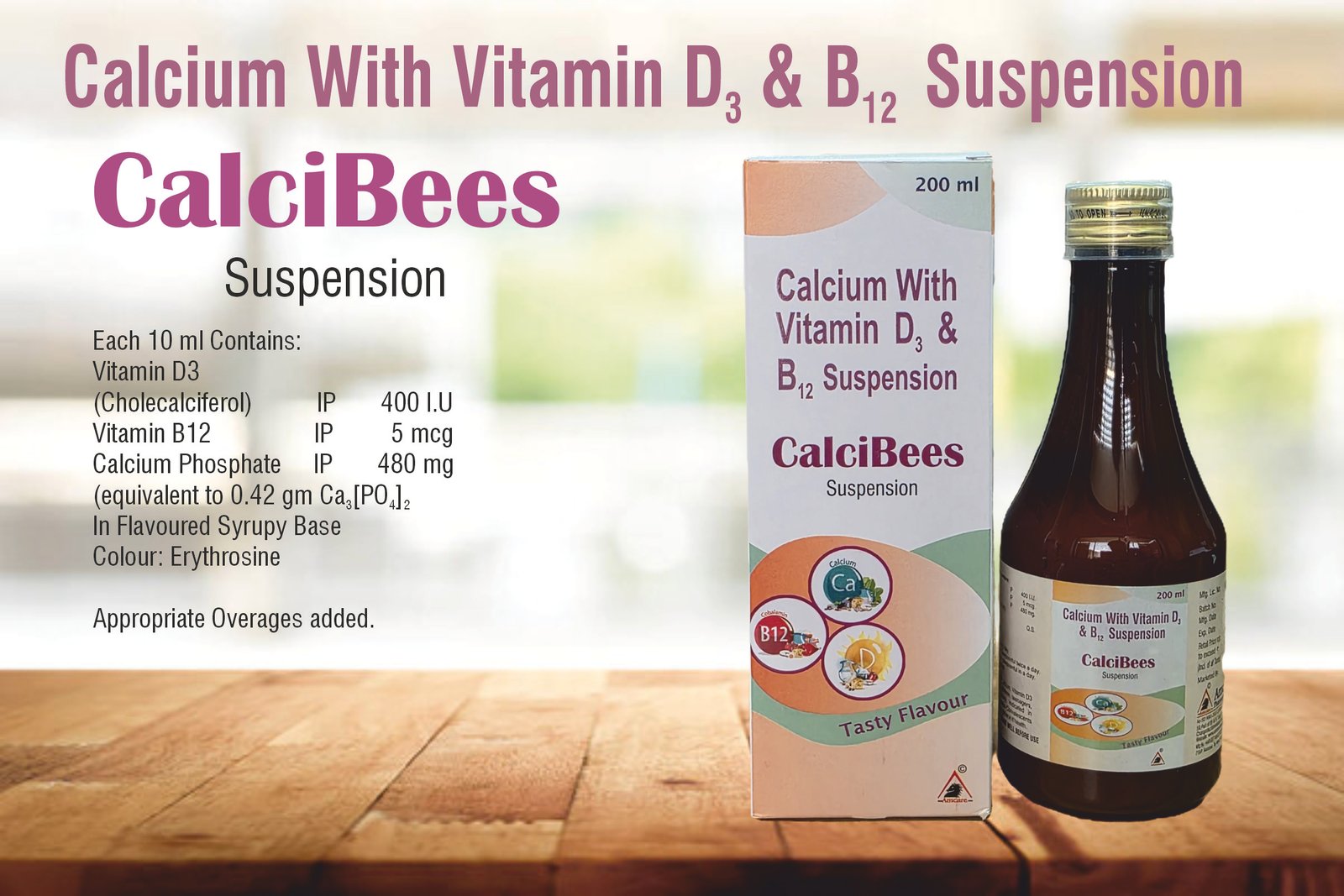 CalciBees Suspension – Calcium, Vitamin D3 & B12