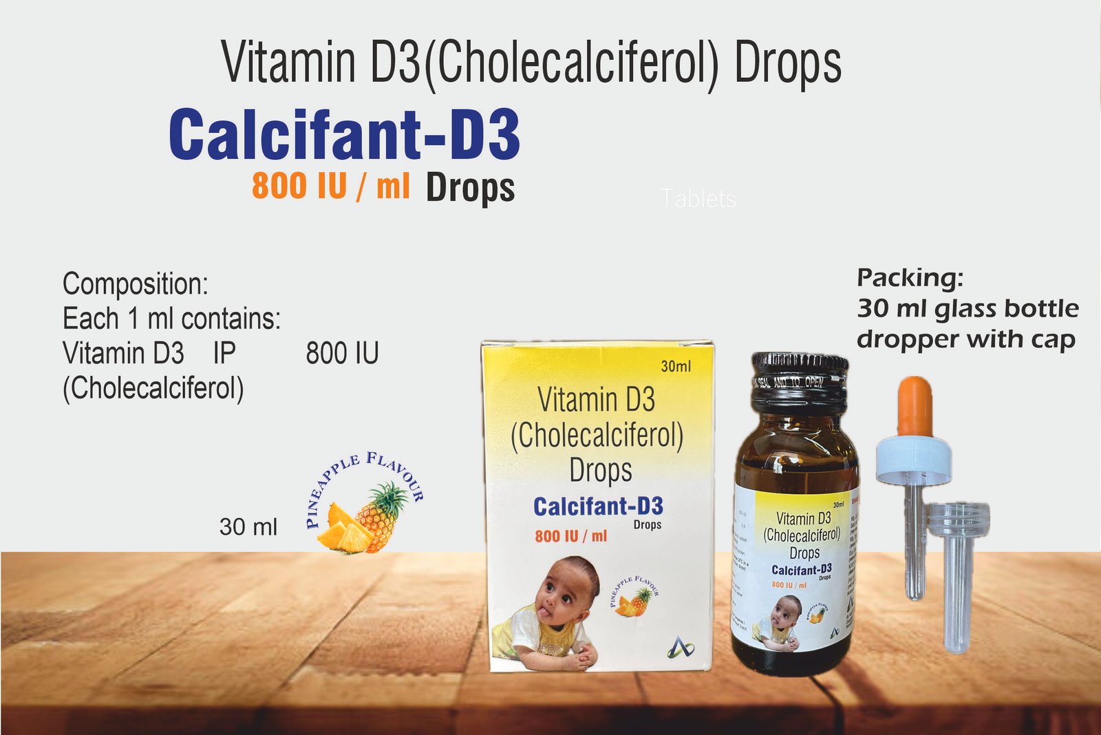 Calcifant-D3 Drops – Vitamin D3 800 IU/mL
