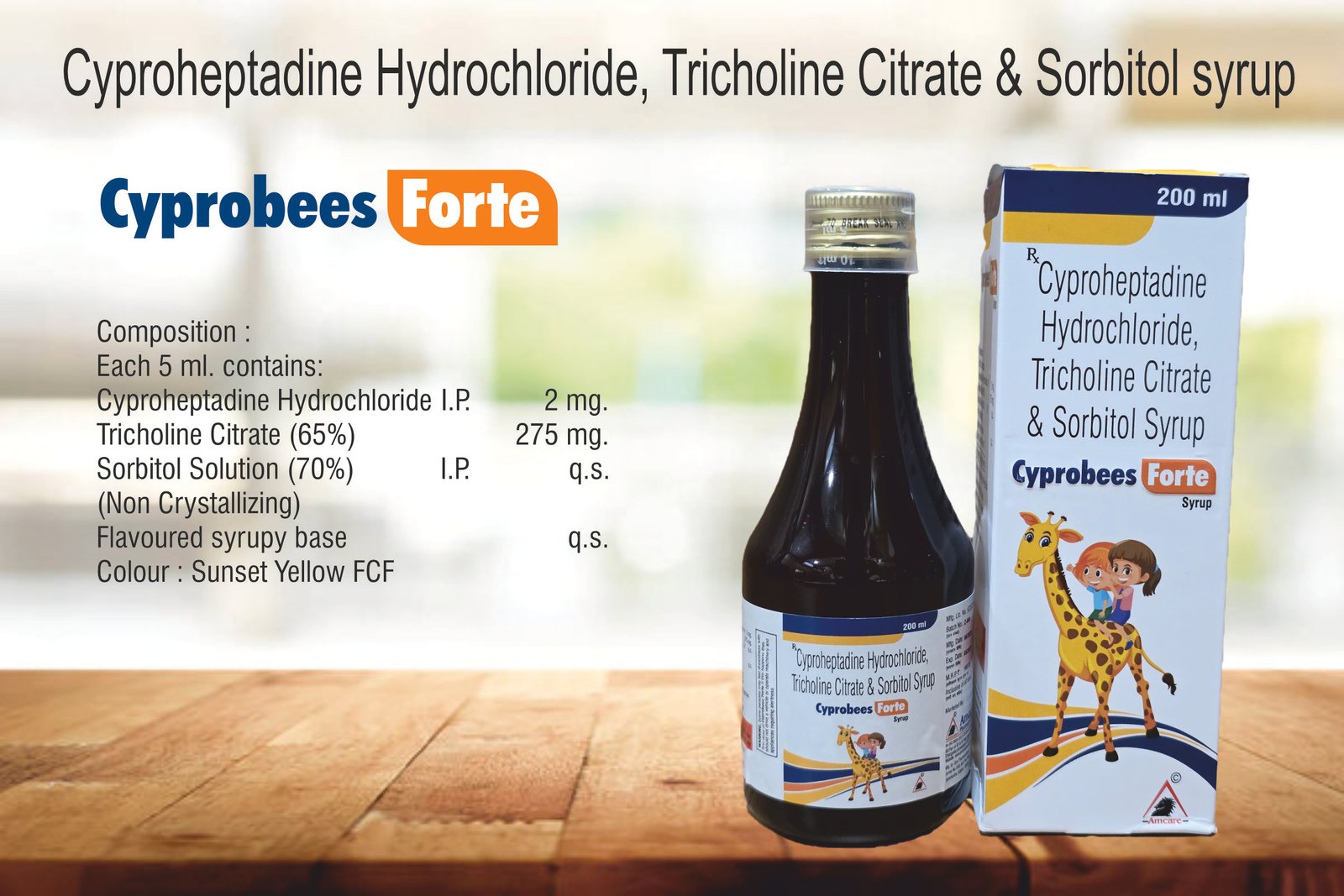 Cyprobees Forte Syrup – Cyproheptadine & Tricholine
