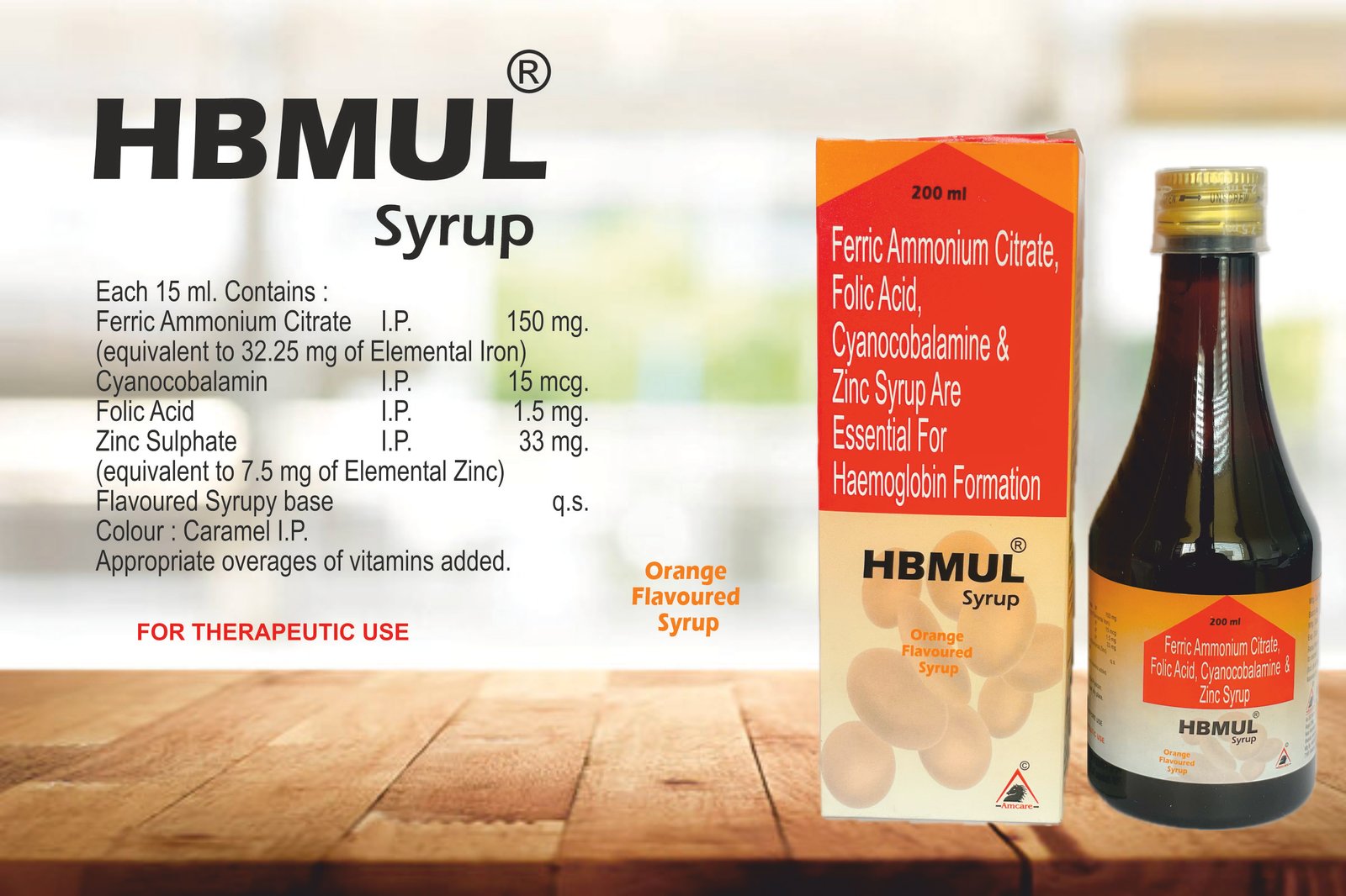 HBMUL Syrup – Iron, Folic Acid, B12 & Zinc