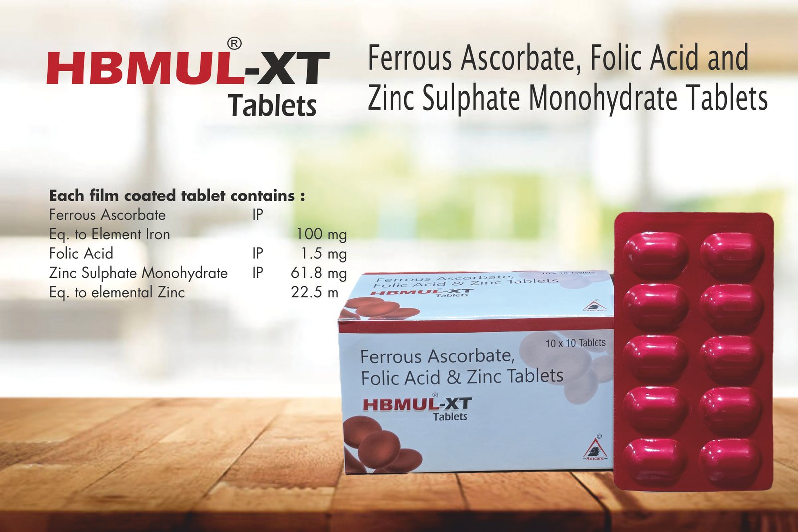 HBMUL-XT Tablets – Ferrous Ascorbate, Folic Acid & Zinc