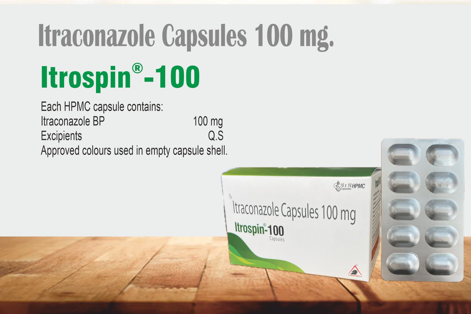 ITROSPIN-100 Capsules | Itraconazole 100 mg