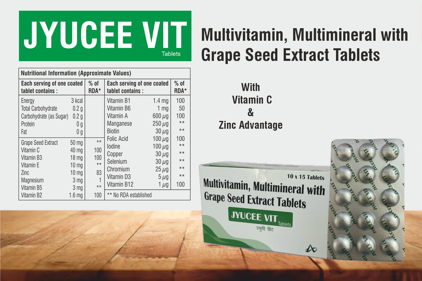 JYUCEE VIT Tablets – Multivitamin, Multimineral & Grape Seed