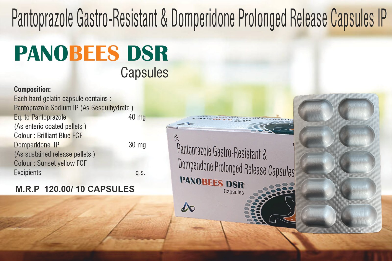 PANOBEES DSR Capsules | Pantoprazole 40 mg + Domperidone