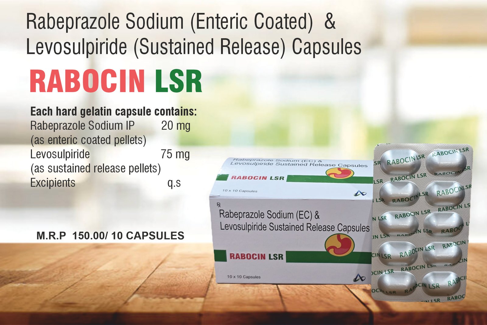 RABOCIN LSR Capsules | Rabeprazole 20 mg + Levosulpiride 75 mg