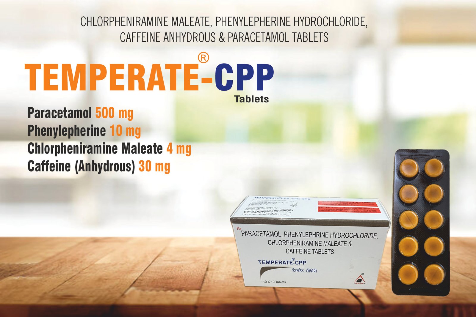 TEMPERATE-CPP Tablets | Paracetamol + Phenylephrine