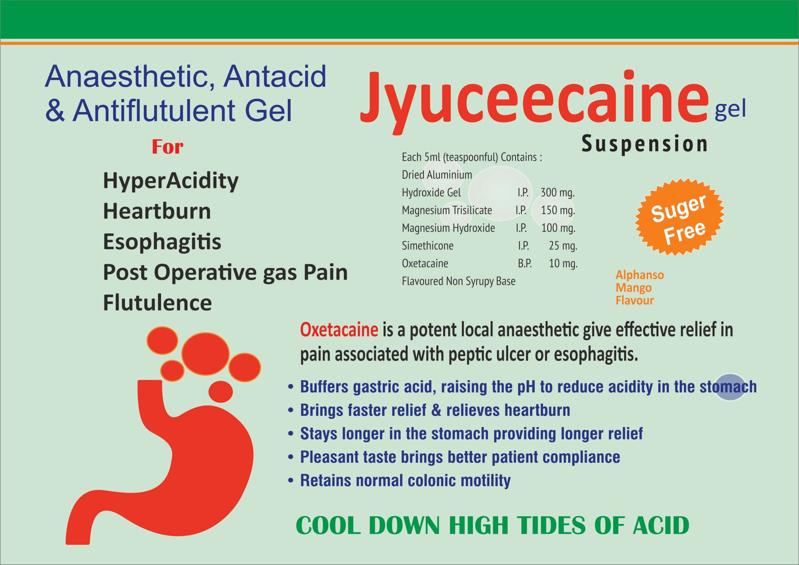 JYUCEECAINE Gel Suspension | Antacid + Simethicone + Oxetacaine
