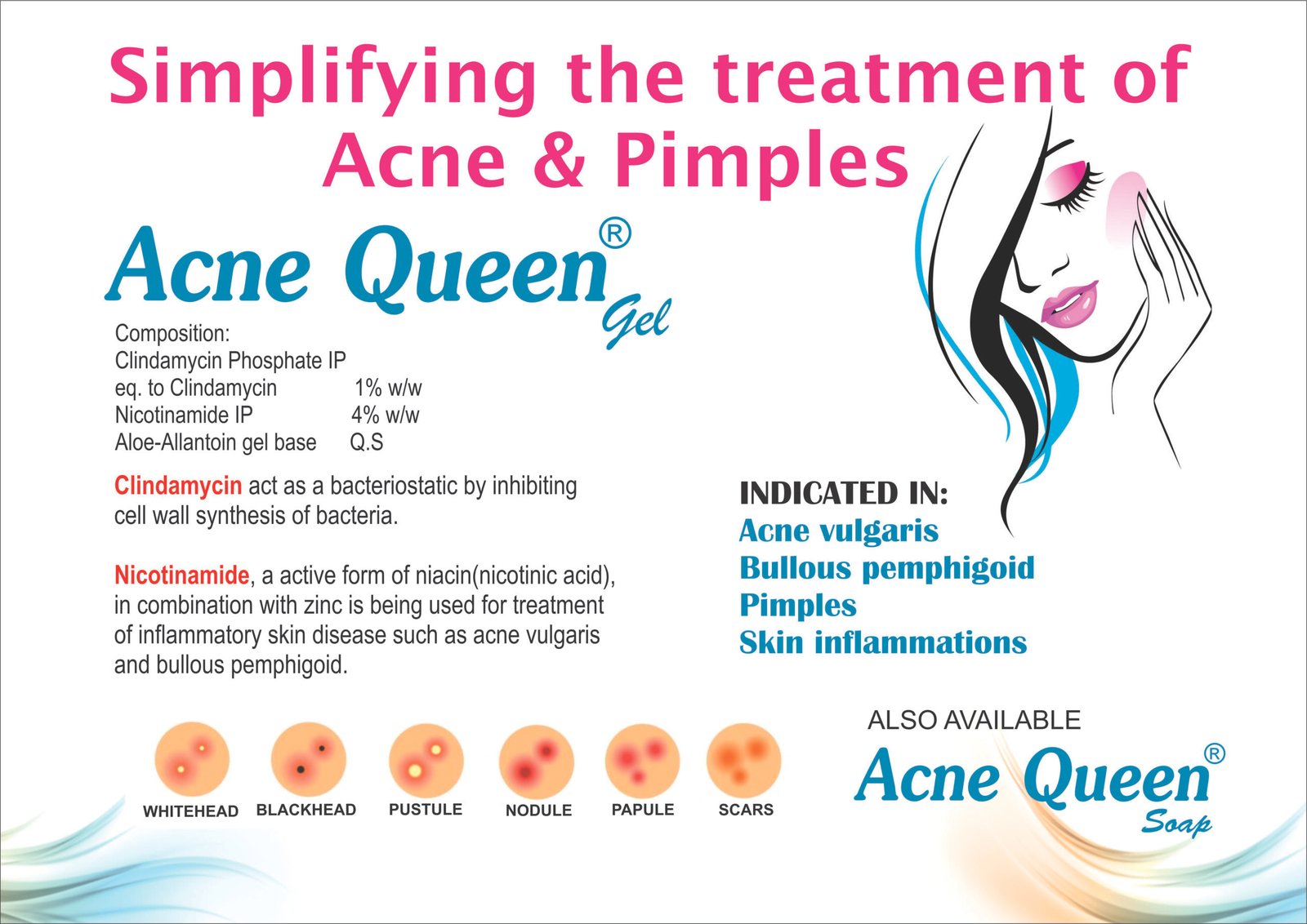 ACNE QUEEN Gel | Clindamycin 1% + Nicotinamide 4%