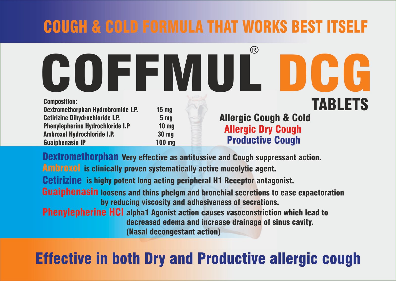 COFFMUL-DCG Tablets | Cough and Cold Formulation