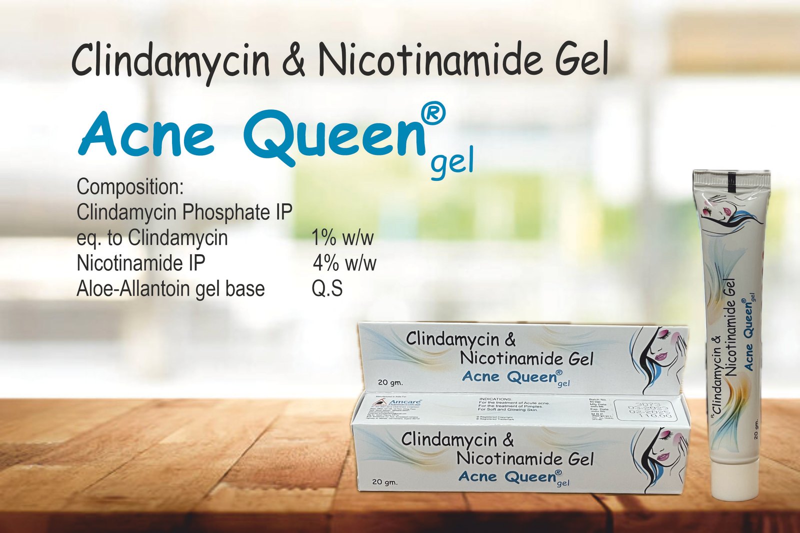 ACNE QUEEN Gel | Clindamycin 1% + Nicotinamide 4%