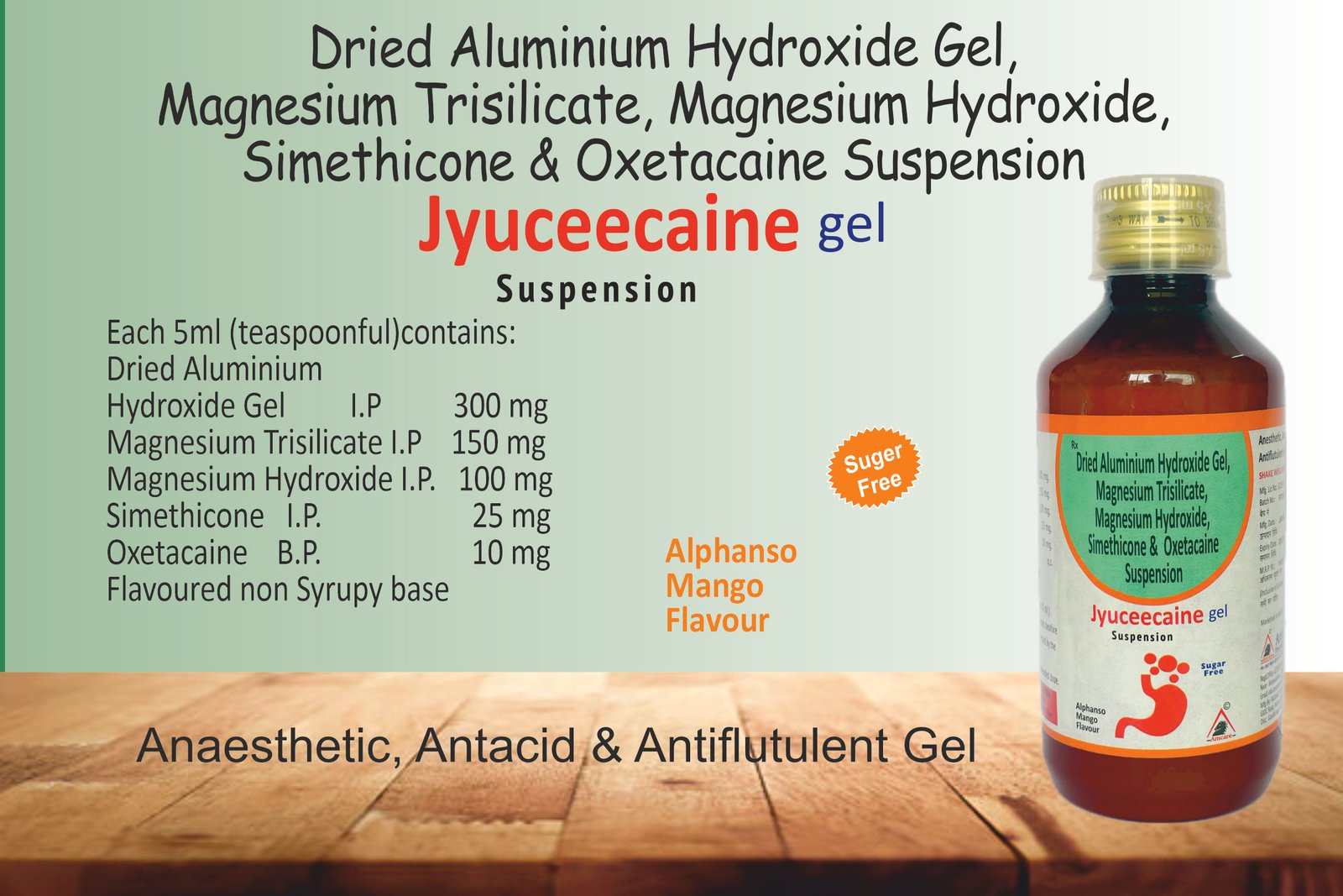 JYUCEECAINE Gel Suspension | Antacid + Simethicone + Oxetacaine