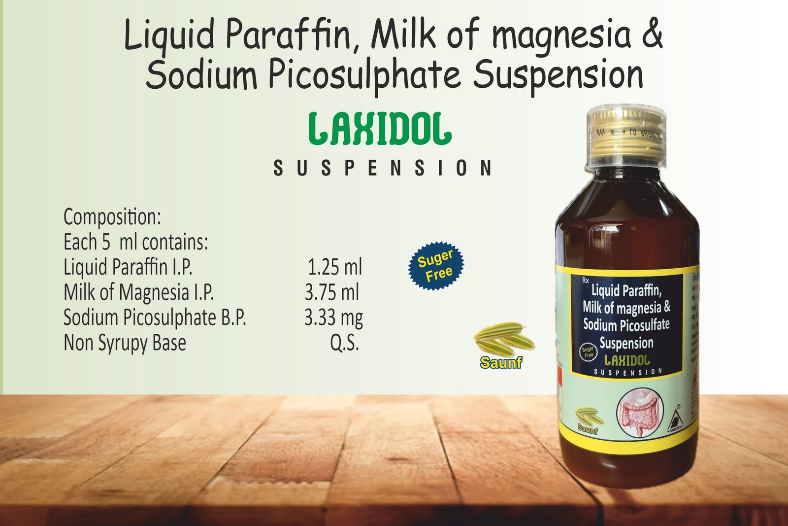 LAXIDOL Suspension | Liquid Paraffin + Milk of Magnesia + Picosulfate