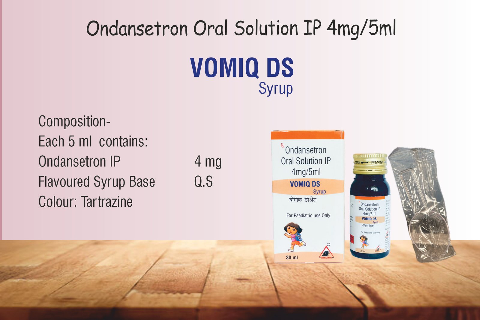 VOMIQ DS Syrup | Ondansetron 4 mg/5 mL Paediatric Solution