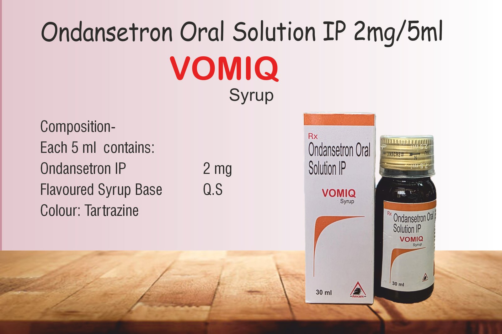 VOMIQ Syrup | Ondansetron Oral Solution 2 mg/5 mL